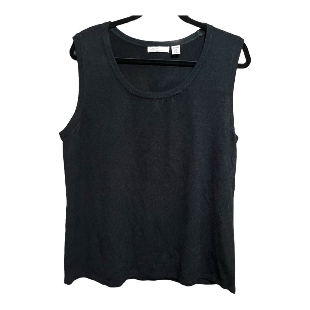 Luxe 360 Black Sleeveless Sweater 1X